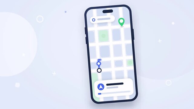 Smooth tracking 4K UHD smartphone navigation app route mapping