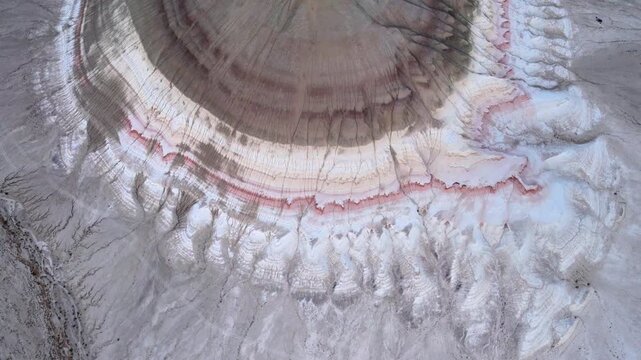 Top Down Orbit Over Bokty Mountain's Crest and Concentric Layers