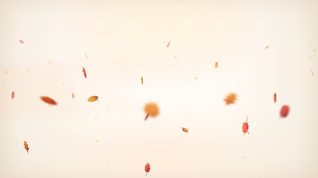 Vibrant autumn leaves falling against a bright white background, symbolizing the changing seasons and autumn beauty.