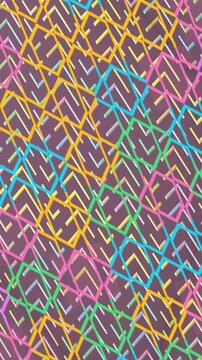 Abstract Colorful Geometric Pattern Moving In Bright Public Space