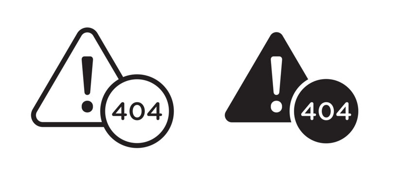 404 error icon flat outline in black
