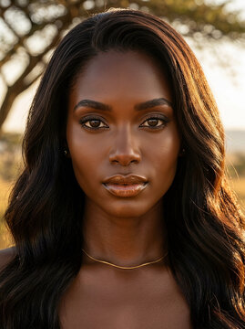 A beautiful fashionable woman posing in a stylish outfit, elegant portrait