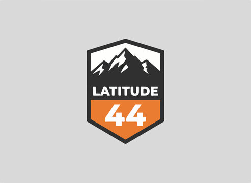 Mountain Peak Shield Emblem With Orange Number 44