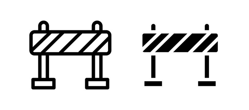 Roadblock icon flat outline in black