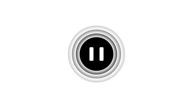 Cursor arrow clicking play and pause button motion graphic .4k video.