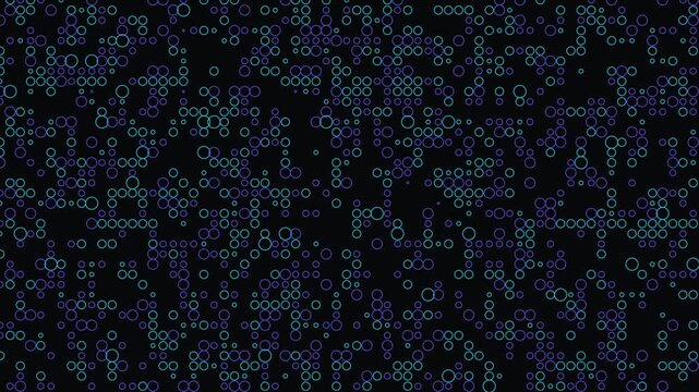 Digital code cascades downward across a dark abstract technological backdrop binary data matrix