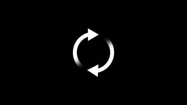 Circle arrow refresh and reload icon animation with loading, 4k video.