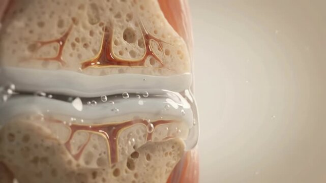 Human Joint Anatomy Animation - Bone Cartilage Movement and Fluid Absorption Process - Cinematic 3D Medical 4K Footage