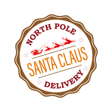 Merry Christmas 2027. Stamp depicting Santa Claus in a sleigh.