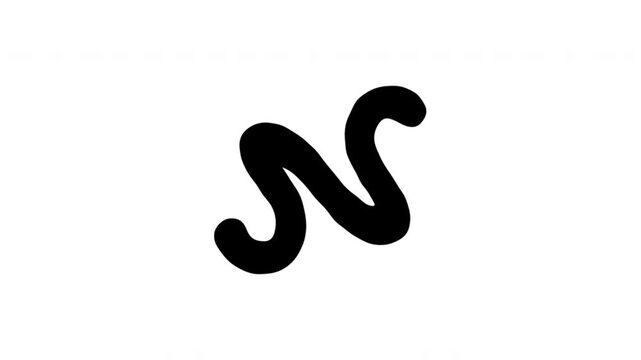 Letter S For Text And Alphabet Design Doodle Animation With Alpha Channel. Handwritten Character And Typography Element. Animated Hand-Drawn Icon For Video Overlay 4K.