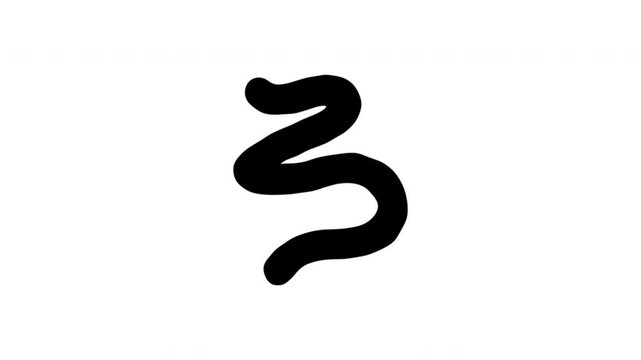 Wavy Line For Movement And Direction Doodle Animation. Squiggle Mark And Handwritten Divider. 4K Video Loopable Overlay Element. Hand-Drawn Animated Icon With Alpha Channel.