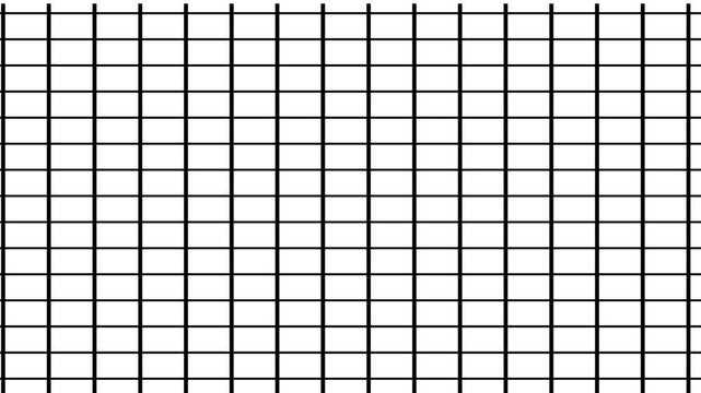 Minimalist black grid pattern on a white background, perfect for digital design, tech themes, retro aesthetics, or virtual digital grid animation a black background...