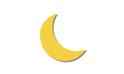 Yellow crescent moon icon weather vector isolated © Durrratul