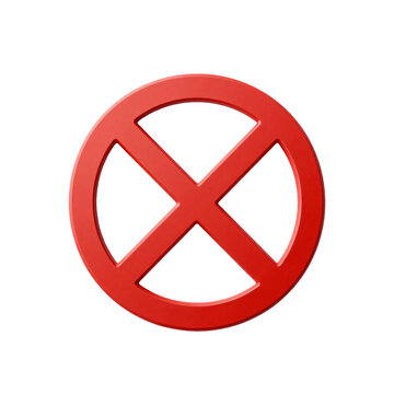 red prohibition sign with a cross inside a circle