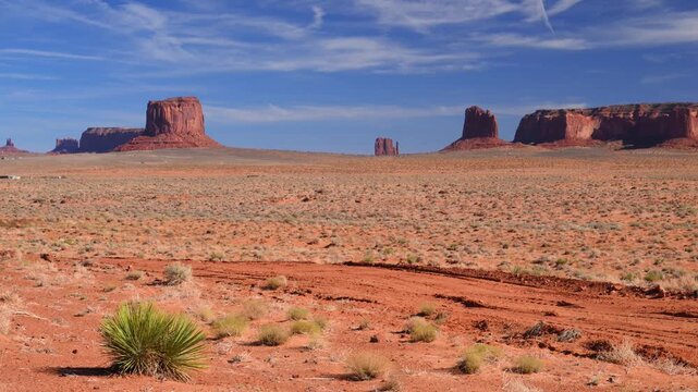 Monument Valley, located on the border of Arizona and Utah in the United States, within the territory of the Navajo Nation.