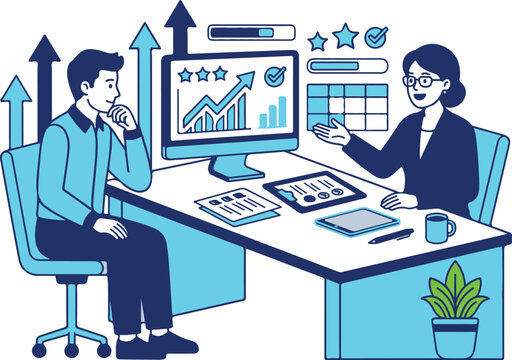 HR Discussing Performance Chart with Employee