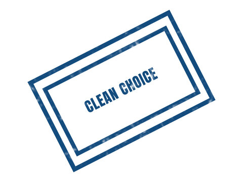 Clean choice blue stamp or badge with text
