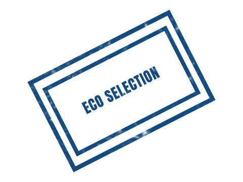Eco selection stamp or badge with blue outline