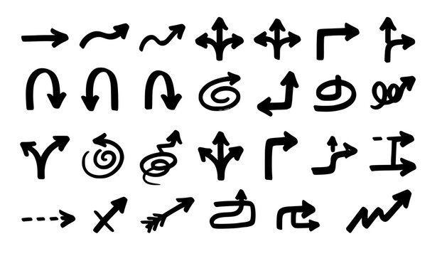 Hand drawn arrow collection set for business presentation design and