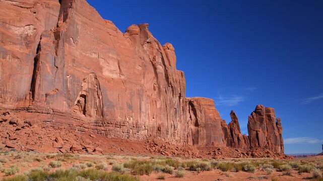 The famous tableland of Rain God Mesa, located in the heart of Monument Valley Navajo Tribal Park on the border between Arizona and Utah, USA.