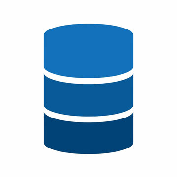 Database server cylinder icon flat vector illustration