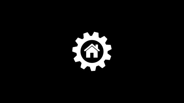 Animated Smart Home Automation and Maintenance Gear Motion Graphic
