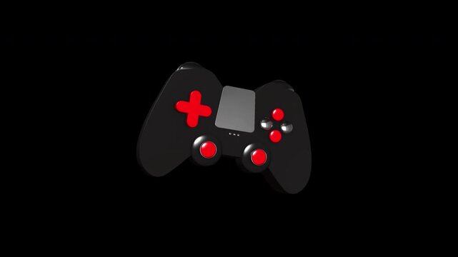 Game Controller Joystick 3d Animation on a | Alpha channel