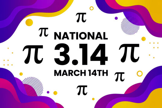 Celebrating national pi day on march 14th with 3.14 symbol