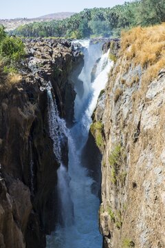 Epupa Falls on the Kunene River, border between Angola and Namibia, Namibia