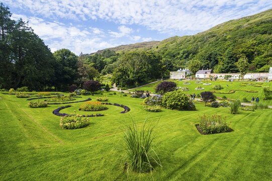 Walled victorian garden in Kylemore abbey, Connemara National Park, Republic of Ireland
