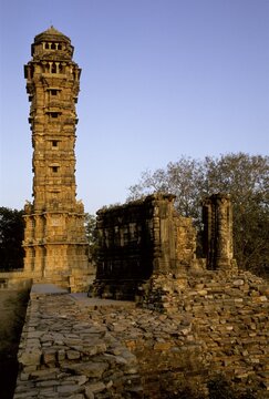 Tower in the Fort of Chittorgarh, Rajasthan, India