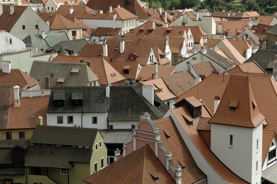 Roofs of Cesky Krumlov, South Bohemia, Czech Republic