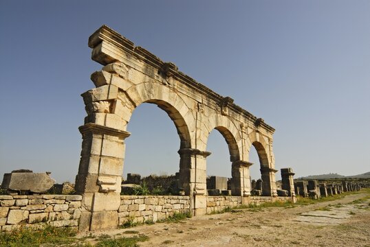 The Gordian Palace at the ruined Roman city of Volubilis, Morocco, Africa