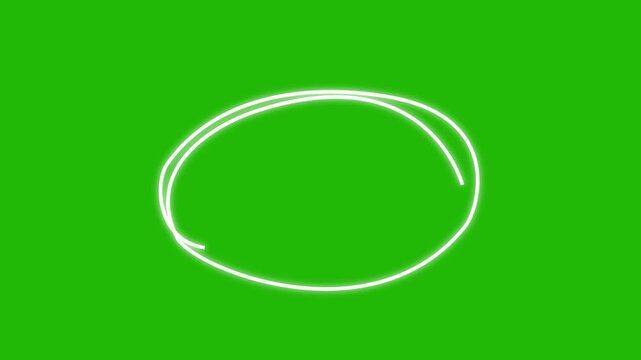 Circle on white background in animated scribble style stop motion. Symbol of ellipse hand drawn in isolated footage ready to use in online interface to highlight necessary information, Handwritten 4k