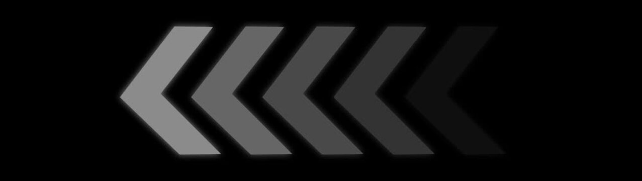 Direction concept, neon arrow icon, arrows indicate the direction. looping swipe left arrow pointing icon animation. arrow icon concept animation left to right direction looping.