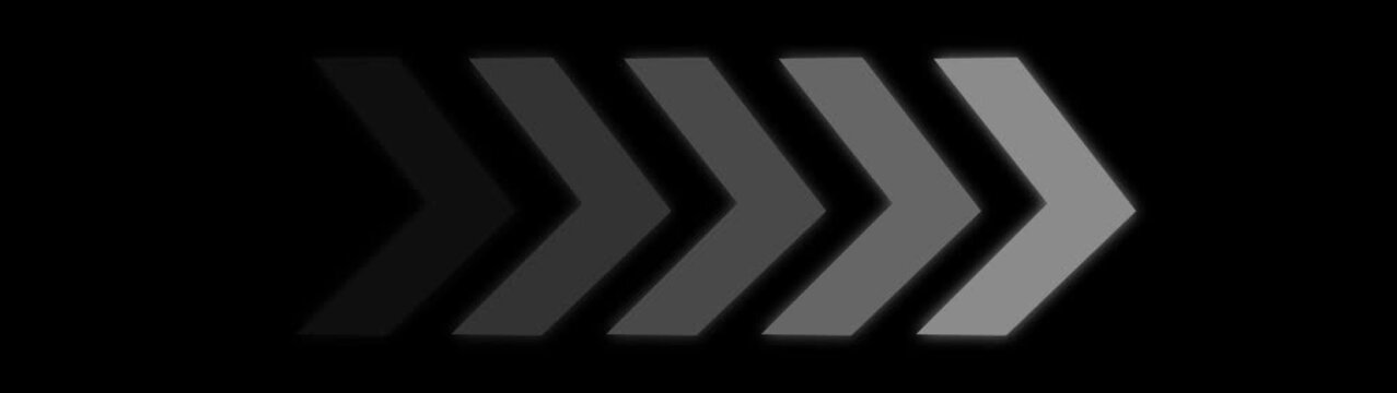  Direction concept, neon arrow icon, arrows indicate the direction. looping swipe left arrow pointing icon animation. arrow icon concept animation left to right direction looping.
