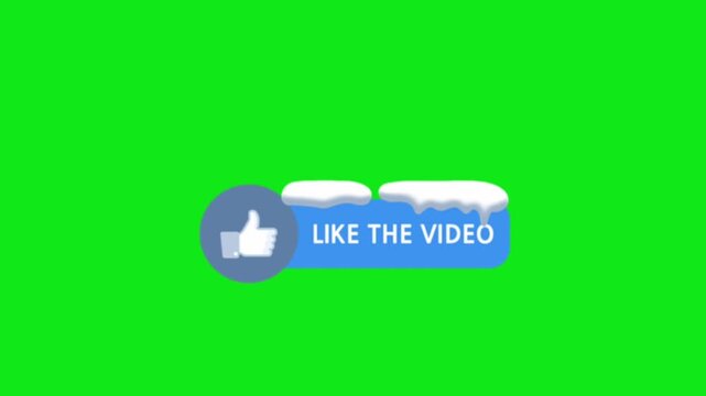Animated social media like buttons with notification bell animation on green screen background