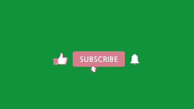 Animated social media notification buttons with sound effects in a green screen setting