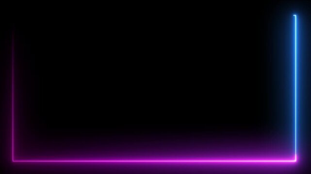 Animation of glowing neon rectangles abstract background. abstract glowing blue neon rectangle border frame. tow ton rectangle picture frame concept. 4k
