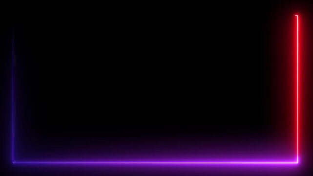 Animation of glowing neon rectangles abstract background. abstract glowing blue neon rectangle border frame. tow ton rectangle picture frame concept. 4k