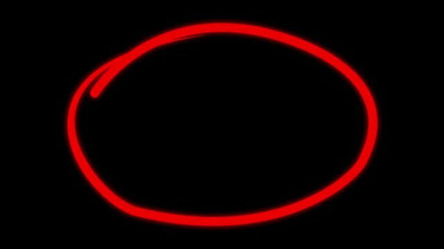 Circle marker with drawing, red marker pen style, doodle red circle marker and underline stroke, Red Circle Highlighter Scribble Animation on transparent background. wrong round shape