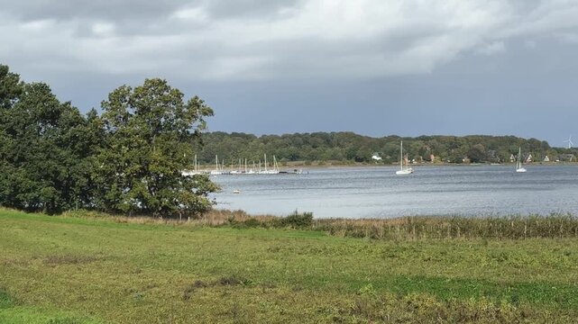 Blick über den Ostseefjord Schlei bei Lindaunis