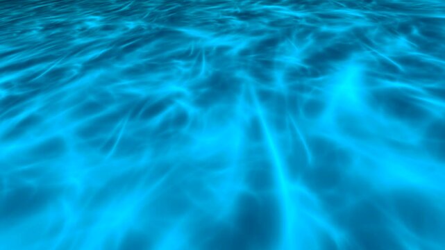Deep blue water texture with bright cyan caustic light patterns and ripples forming an abstract aquatic background.