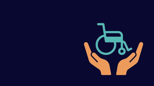 Animated 2D World Disability Day wheelchair heart support