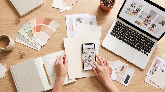 Social Commerce Marketing Campaign Planning with Smartphone, Creative Product Content and Ecommerce Advertising