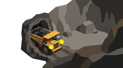 Heavy Duty Mining Dump Truck Working Underground. © Islah