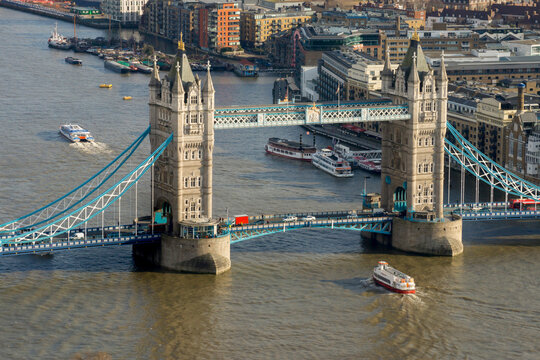 europe, UK, England, London, Tower Bridge from above