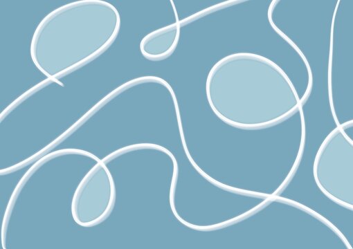 Abstract White Glowing Curved Lines on Soft Blue Background