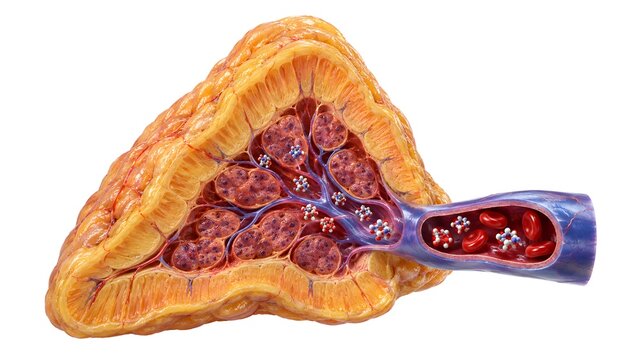 Adrenal Medulla Releasing Adrenaline During the Response to Hypoglycemia