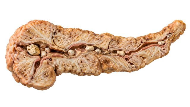 Chronic Pancreatitis with Pancreatic Fibrosis, Duct Dilation and Calcified Stones